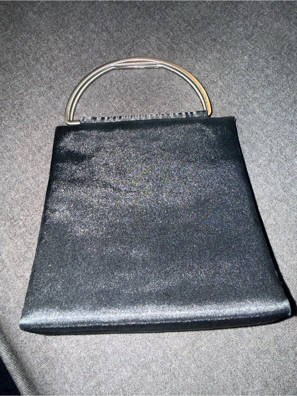 Kenneth Cole Reaction Black Satin Top-Handle Evening Bag